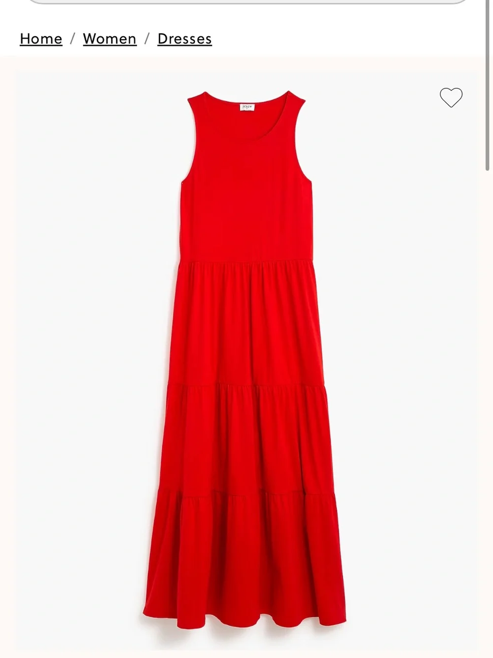 J. Crew Tiered knit maxi dress Bright Cerise Red sz XS cotton nwt new
